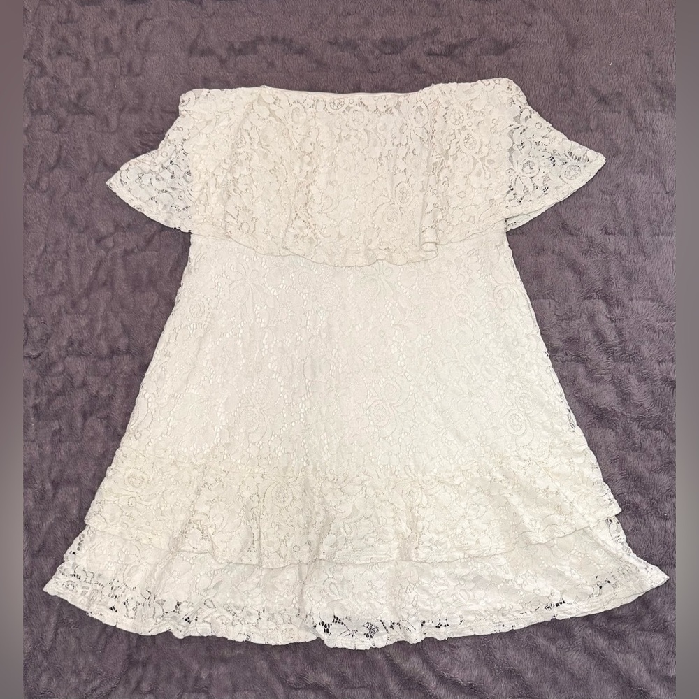 City Studio White Strapless Mini Dress